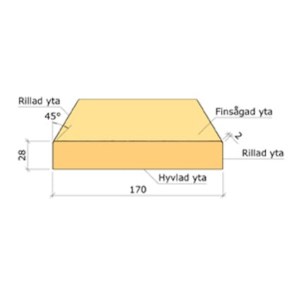 28X170 YTTERPANELBRÄDA GRAN G4-2 5,4M