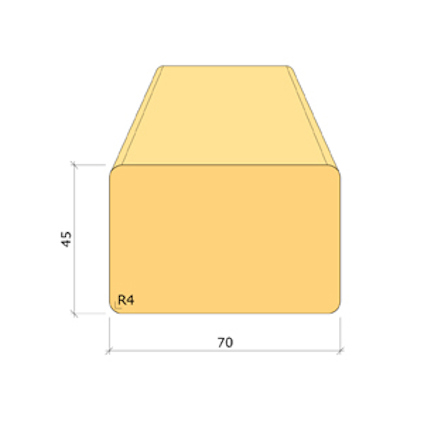 45X70 BYGGREGEL C14 IMP NTR/AB 4,2M