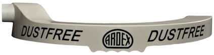 Ardex DUSTFREE dammreducerare, vit plattan med svart text och rundad form.