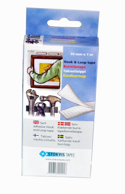 KARDBORRETEJP, VIT 20 MM X 1000 MM