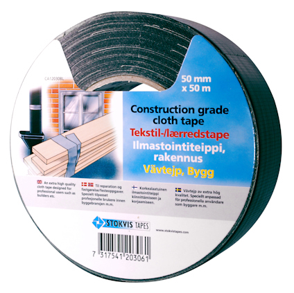 VÄVTEJP BYGG, SVART 50 MM X 50 M