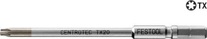 Metallbits med texten "CENTROTEC TX20 FESTOOL" och en symbol för sexkantig anslutning.