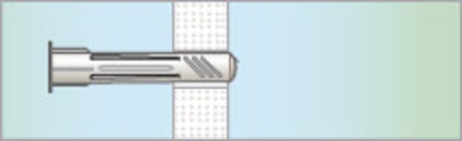 Väggankare genom en skiva, visad i tvärsnitt.