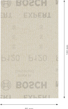Slipark i beige nyans med Bosch-logotyp och mätpilar som anger storlek 133 mm x 80 mm.