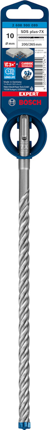 Borrspets från Bosch Expert med etikett, storlek 10 x 150 x 200 mm. Rillor längs skärdare.