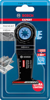 Förpackning med Bosch Expert StarlockPlus sågklinga, PAIZ 45 AIT, för metall, med extra beläggning och lång livslängd.