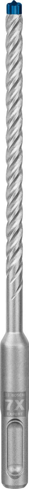 Spiralformad metallborr med slät kropp och blått märke på toppen.