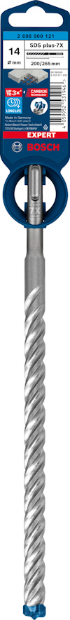 Borr från Bosch, 14 mm x 150 mm storlek, med etikett och spiraldesign.