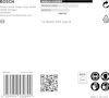 Förpackning med Bosch-logotyp, streckkod, QR-kod och text om specifikationer och tillverkare i Tyskland.
