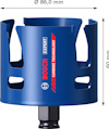 Cirkelsågklinga i blått, Bosch Expert, Ø 86,0 mm, höjd 60 mm, Carbide Technology-etikett.