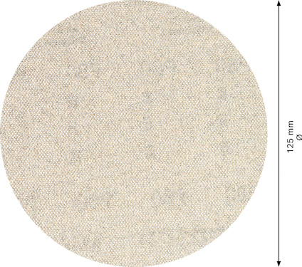 Rund sandpappersskiva, 125 mm i diameter.