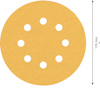 Rund sandpapper med nio hål, 125 mm diameter.