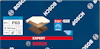 Bosch pappersförpackning för sandpapper, P60, 50 stycken, 150 mm, blå design med logotyp och illustrationsbild.
