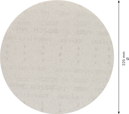 Rund bit sandpapper med en diameter på 225 mm.