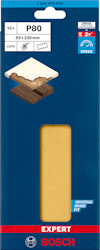 Förpackning med sandpapper P80, 93x230 mm, Bosch Expert, 10 stycken.