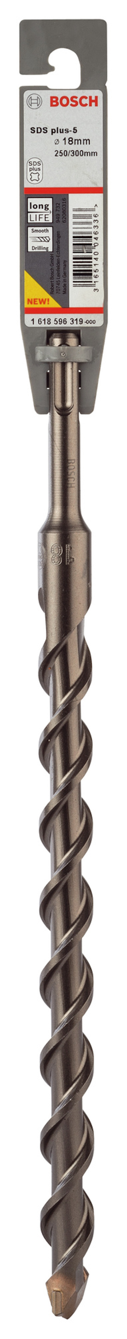 Borr av metall med spiraldesign och etikett från Bosch.