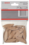 Förpackning med Bosch träplugg, modell GUF 22A, innehållande flera ovala pluggar.