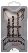 Förpackning med Bosch-borrset som innehåller fem borrlängder märkta 5,5 till 8.