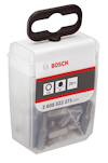 Förpackning med Bosch skruvbits. Text: T25, 1/4", 25x, 2 608 522 271.424.