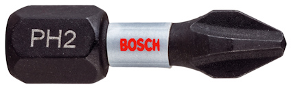 Bits med PH2-spets och Bosch-logotyp, svart och silverfärgad design.