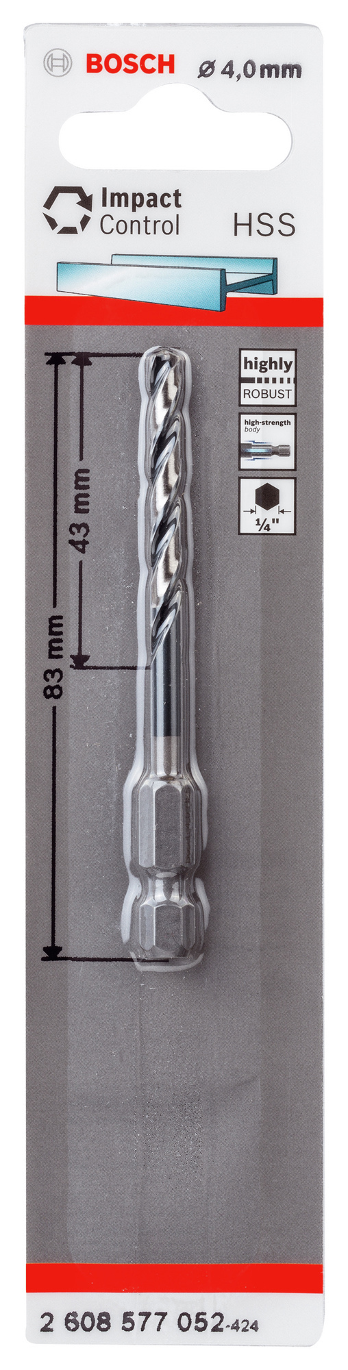 METALLBORR BOSCH HSS IMPACT 6,35MM DIAMETER - Bosch