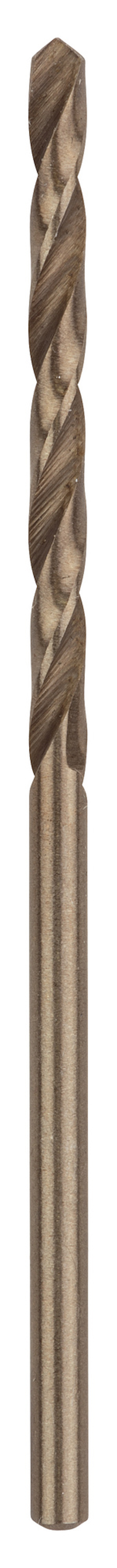 Metallborr med spiralspår och cylindrisk skaft i metallfinish.