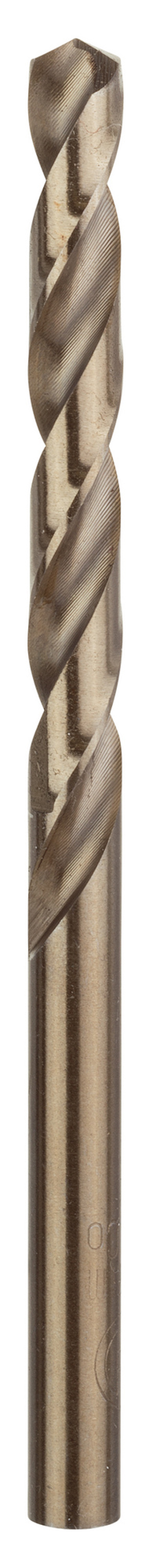 Metallborr med spiraldesign och slät yta. Passar för metallbearbetning.
