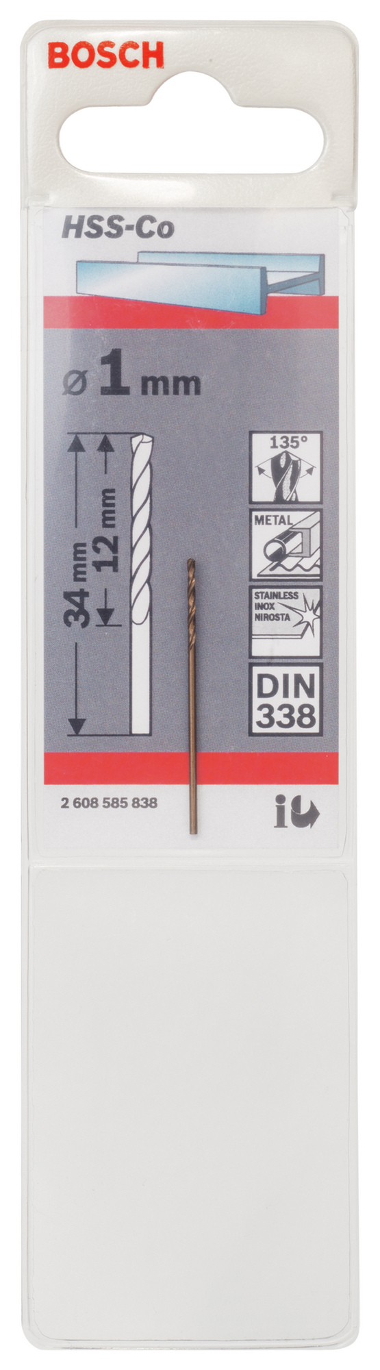 METALLBORR BOSCH HSS-CO DIN 338 - Bosch