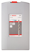 Förpackning med Bosch HSS-G borrset, 25 delar, storlek 1-13 mm.