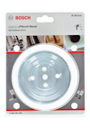 Förpackning med Bosch hålsåg för trä och metall, diameter 105 mm.