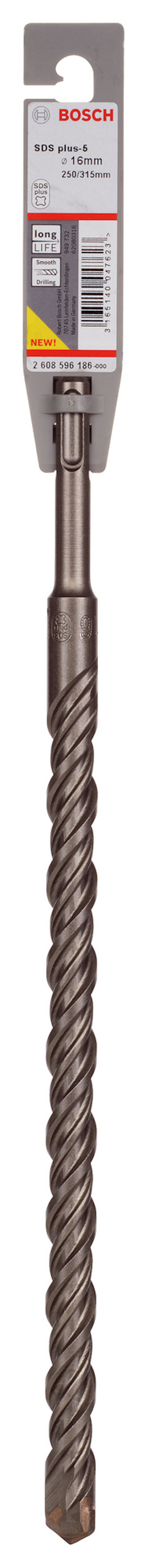 Borrbit med spiraldesign, märkt Bosch, förpackning med produktinformation och streckkod på toppen.