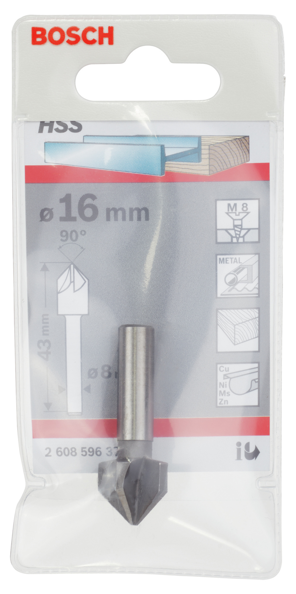 FÖRSÄNKARE HSS M8 5SKJ 16X43MM - Bosch