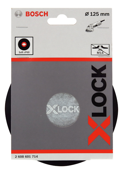 Förpackning med Bosch X-Lock sliprondell, 125 mm, Soft P600.