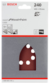 Bosch slippapper för trä och färg, kornstorlek 240, 100x170 mm, 5-pack, artikelnummer 2 608 605 578-720.