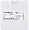 Vit förpackning med etikett: "Bosch", modell "R574", storlek "125 x 22,23 mm", "Made in Turkey", och andra specifikationer.