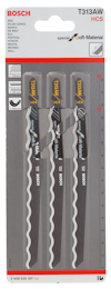 Tigersågblad från Bosch, modell T313AW HCS, 3-pack för mjukt material.