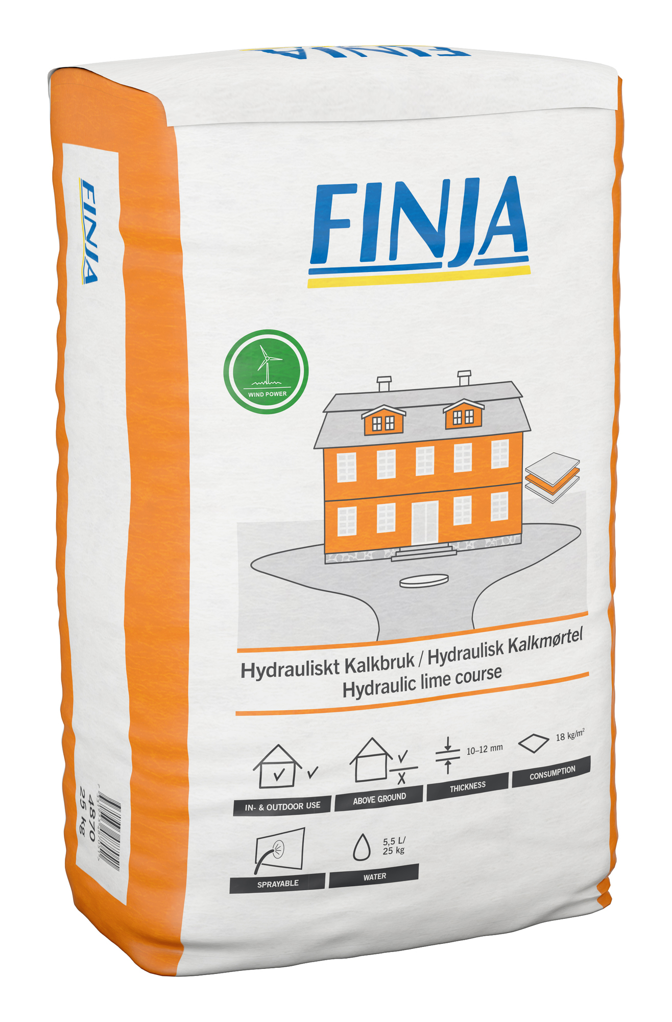 HYDRAULISKT KALKBRUK 0-3 MM, PUMPBART - Finja