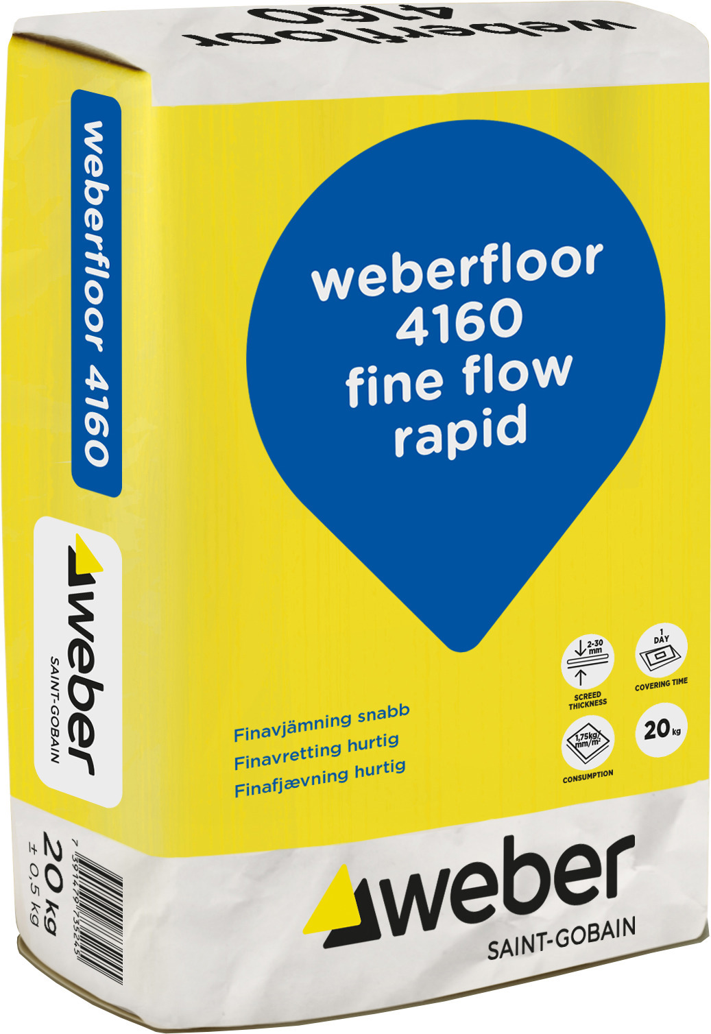 AVJÄMNINGSMASSA FLOOR 4160 FINE FLOW RAPID 20KG - Weber