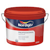 Förpackning av Nordsjö Professional Medium spackel, röd och grå design med texten "Mediumspackel/LS104".