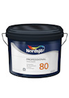 Mörkblå burk med etikett "Nordsjö Professional Snickeri 80", skala i orange.