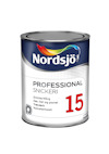 Färgburk med Nordsjö-logga, texten "PROFESSIONAL SNICKERI" och siffran 15 på etiketten.