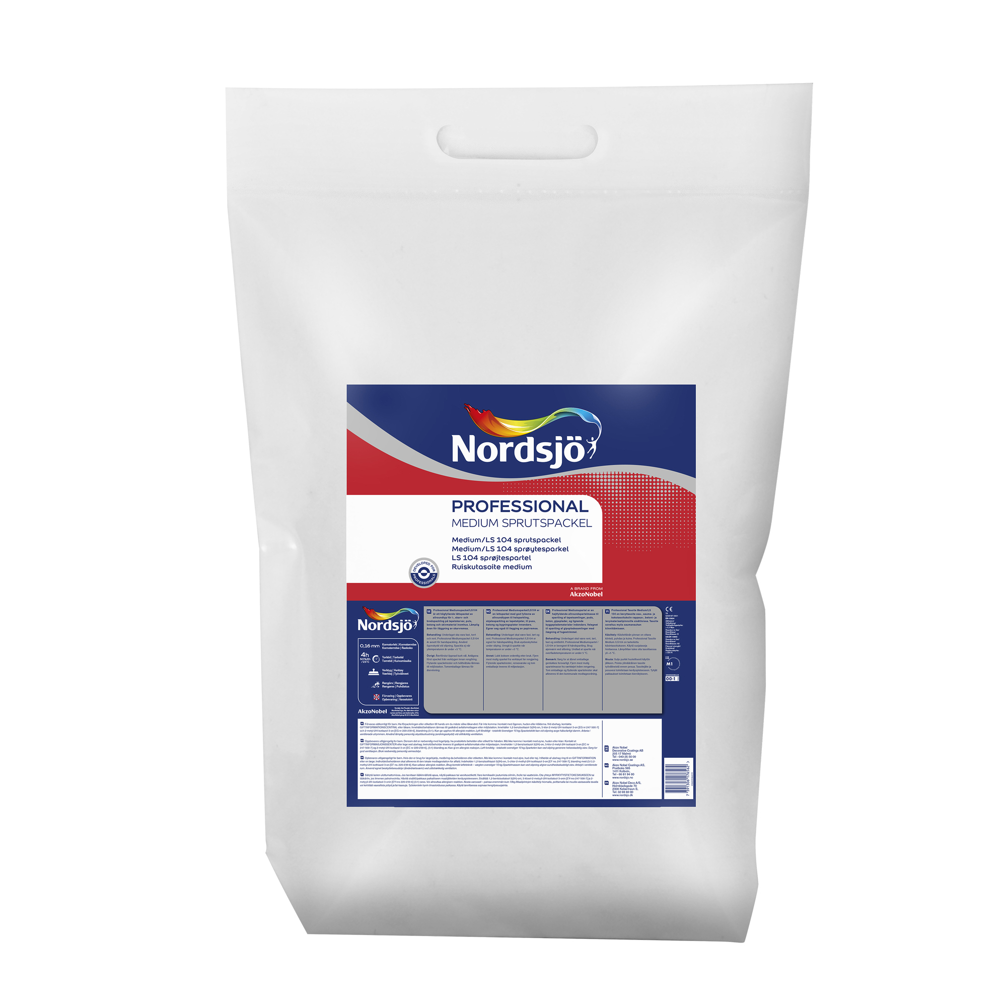 SPACKEL PROF MEDIUM SPRUT LS 104 NORDSJÖ INOMHUS 14L - Nordsjö