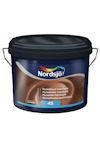 Förpackning med Nordsjö Original halvblank parkettlack, 2,5 liter, med svart lock och handtag.