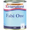 Burk med blå och vit etikett, text: "International Fabi One, Bekämpningsmedel, klass 3, Reg nr, AkzoNobel, Svart".