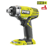 Slagskruvdragare i svart och grön färg med varumärket "RYOBI" på sidan. Inga batterier i enheten.