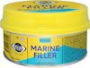 Gul burk med texten "Marine Filler" och "Plastic Padding".
