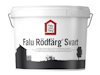 Vit färgburk med texten "Falu Rödfärg Svart" och en landskapsillustration i svart.