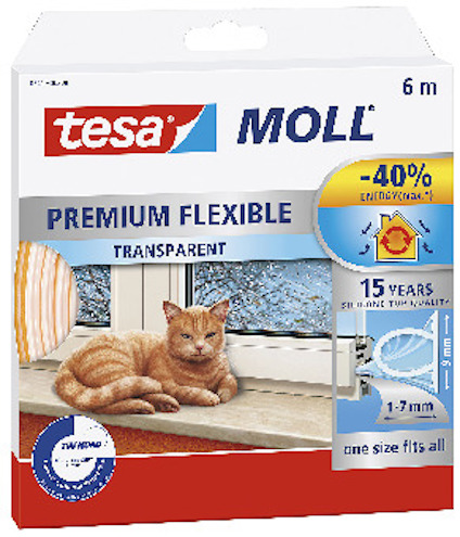 TÄTNINGSLIST 5417 TESA VIT SJÄLVHÄFTANDE SILIKON 8,5MM 6M