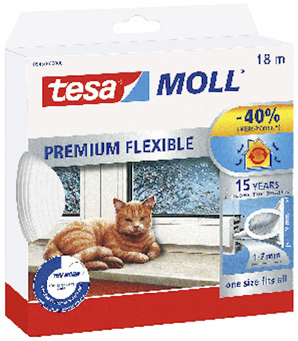 TÄTNINGSLIST 5417 TESA VIT SJÄLVHÄFTANDE SILIKON 8,5MM 6M