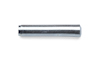 Cylindrisk metallstift med blank yta, liggande horisontellt mot vit bakgrund.